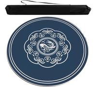 OXOLAMRIN Tapis de mah-Jong Rond, Nappe pour mah-Jong, Tapis de Table de Mahjong et Multi-Jeux avec Sac de Rangement Rond Multicolore, Plusieurs Tailles(Blue,55.12x55.12 in)