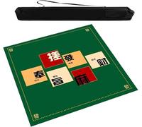 OXOLAMRIN Tapis de table carré épais Mahjong avec sac de rangement, nappe légère et antidérapante avec réduction du bruit, tapis de jeu en carreaux de cartes de plateau Domino (vert, 99,37 x 39,37