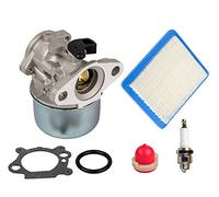 OxoxO 799868 Kit carburateur avec poire d’amorçage et filtre à air 491588 Compatible avec moteurs Briggs & Stratton 4 à 7 CV 498170,497586,497314