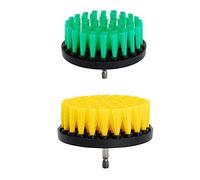 oxoxo Drill Brush - 4 INCH Medium stiffness Power Scrubbing Brush Drill Attachment for Cleaning Showers, Tubs, Bathrooms, Tile, Grout, Carpet, Tires, Boats Green+orange