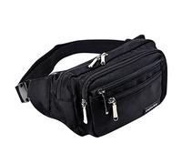 Oxpecker Waist Pack Bag with Rain Cover, Waterproof Fanny Pack for Men&Women, Workout Traveling Casual Running Hiking Cycling, Hip Bum Bag (Black)