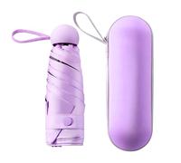 OXTXO Petit parapluie, mini parapluie de poche compact à 8 baleines pour la pluie et le soleil, coupe-vent et résistant avec boîte de protection et protection UPF > 50+ pour sac à main pour femme,