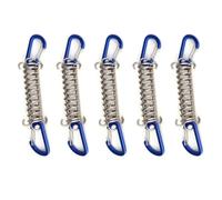 Oxtxuzdm 1/4/5/6/10 pièces Boucle élastique en acier inoxydable pour tente de camping résistante au vent Corde de fixation à ressort en aluminium Mousqueton Crochets