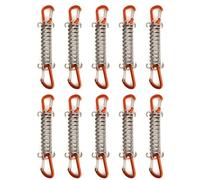 Oxtxuzdm 1/4/5/6/10 pièces Boucle élastique en acier inoxydable pour tente de camping résistante au vent Corde de fixation à ressort en aluminium Mousqueton Crochets