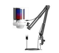 Oxtxuzdm 1 ensemble de microphone de jeu USB à condensateur pour ordinateur - Sensibilité 38 dB avec bras réglable pour améliorer le son