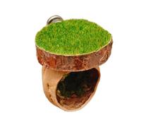 Oxtxuzdm Abri ventilé pour reptiles - Cachette avec base pour terrarium - Installation facile - En bois