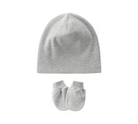 Oxtxuzdm Bonnet pour bébé coupe-vent avec gants anti-rayures assortis pour garçons et filles de 0 à 1 mois, lavables pour nouveau-nés et hôpitaux, gris, Taille unique