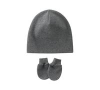 Oxtxuzdm Bonnet pour bébé coupe-vent avec gants anti-rayures assortis pour garçons et filles de 0 à 1 mois, lavables pour nouveau-nés et hôpitaux, gris foncé, Taille unique