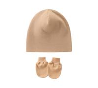 Oxtxuzdm Bonnet pour bébé coupe-vent avec gants anti-rayures assortis pour garçons et filles de 0 à 1 mois, lavables pour nouveau-nés et hôpitaux, kaki, Taille unique
