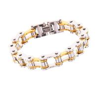 Oxtxuzdm Bracelet de poignet tendance inspiré de la chaîne de moto en acier inoxydable avec fermeture réglable pour homme actif, taille unique, Comme décrit
