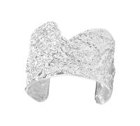 Oxtxuzdm Bracelet jonc en fer texturé avec détails agressifs en V - Style rocker, accessoire unisexe - Bracelet en métal texturé en forme de V
