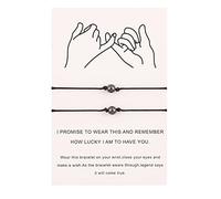 Oxtxuzdm Bracelets assortis à aimant d'attraction mutuelle pour couple - Pierre biliaire noire pour elle et lui - Bracelets pour couples, taille unique, Comme décrit