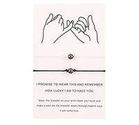 Oxtxuzdm Bracelets assortis à aimant d'attraction mutuelle pour couple - Pierre biliaire noire pour elle et lui - Bracelets pour couples, taille unique, Comme décrit