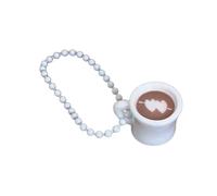 Oxtxuzdm Breloque artistique en résine pour tasse à café avec cœur en colophane pour une décoration élégante (115) - Porte-clés en forme de cœur tendre - Cadeau idéal, Double amour, taille unique