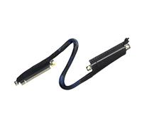 Oxtxuzdm Câble d'extension PCIe 5.0 X16 pour GPU 180 degrés Bande passante élevée 64 Go pour améliorer les flux d'air Sortie droite Boîtier PC Gestion des câbles Risers
