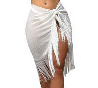 Oxtxuzdm Cache-maillot de bain léger et respirant en polyester avec longue frange pour la plage