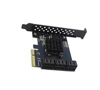 Oxtxuzdm Carte d'extension PCIE vers Sata3.0 pour PCIE 1X/4X Slot 6 ports 6 Gbit/s Carte contrôleur de vitesse Adaptateur d'extension Support complet