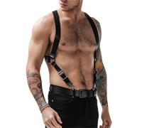 Oxtxuzdm Ceinture gothique pour homme, corset harnais pour cosplay, fête, boîte de nuit, ceinture pour costume féminin, accessoire de jeu de rôle, Noir , taille unique