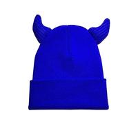 Oxtxuzdm Chapeau amusant au crochet pour Halloween - Casquette décontractée Y2K-Girl Hot Girls - Corne de diable tricotée pour l'hiver