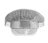 Oxtxuzdm Chapeau de capitaine d'Halloween adulte avec paillettes pour femmes, Noël, mascarades, fêtes, spectacles sur scène, officier, mariée pour enterrement de vie de jeune fille, avec rivets