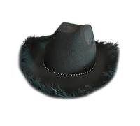 Oxtxuzdm Chapeau de cowboy en fourrure pour enterrement de vie de jeune fille, discothèque, acteur, actrice, boîte de nuit, chapeau western