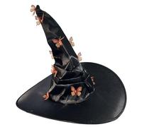 Oxtxuzdm Chapeau de sorcière moderne pour Halloween avec applique papillon pour femmes, pour fête, festival, carnaval, cosplay, chapeaux pour femmes, animes pour adultes, carnavals