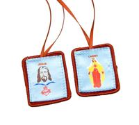 Oxtxuzdm Collier religieux catholique Notre-Dame du Mont Carmels Rouge Scapulaire pour baptême et événement Première Communion Baptême religieux