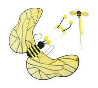 Oxtxuzdm Costume d'abeilles d'animaux 3 pièces pour Halloween, cosplay, accessoires de jeu de simulation amusants pour adultes et enfants