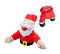 Oxtxuzdm Crashing Santa Reindeer Animated Christmas Cloth Funny Window Christmas with Glass Shard and Leg Romper Sticker for Lawn Yard Window