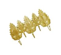 Oxtxuzdm Crochet mural élégant en métal doré pour vêtements, finition antirouille, support de rangement pour clés, manteaux, chapeaux, crochet nordique en forme de feuille dorée