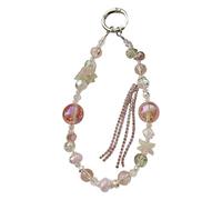 Oxtxuzdm Cuteness Sangle de téléphone avec perles en forme de papillon en acrylique pour téléphone et sac, accessoire porte-clés papillon, H, I