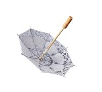 Oxtxuzdm Élégant parapluie en dentelle pour fête des années 1920 et mariage, accessoires de photographie, parasol blanc pour femme, cosplay, mariage, blanc, L