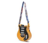 Oxtxuzdm Élégant sac à bandoulière en cuir PU en forme de guitare décontracté pour les amateurs de musique et les voyageurs, jaune, as size