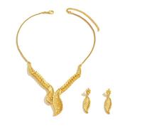 Oxtxuzdm Ensemble De Bijoux En Feuille D'alliage Léger Résistant Allergies Avec Collier Boucles 'oreilles Accessoire Pour Peau Sensible Ensemble De Bijoux En Feuille 'alliage Pour Les Femmes