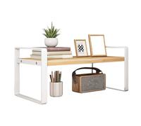 Oxtxuzdm Étagère de bureau compacte en fer et bois pour la maison ou le bureau, idéale pour organiser des livres et des articles de papeterie