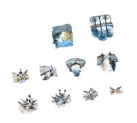 Oxtxuzdm Étiquettes résistantes à l'humidité sur le thème de la nature - 10 motifs par feuille - Pour fabricants, papeterie et accessoires - Transferts de matériaux artistiques transportables