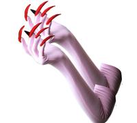 Oxtxuzdm Gants Punk Long Nails Dark Series Gants de cosplay élastiques et respirants pour Halloween Parties Accessoires de costume, Rose ongles rouges, as size