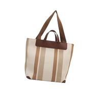 Oxtxuzdm Grand sac à bandoulière tendance en toile à motif rayé pour femme, sac à main multifonction sous les aisselles avec poignée en cuir synthétique, sac élégant pour tous les jours, blanc, One