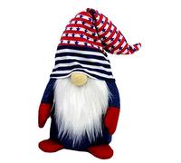Oxtxuzdm Independence Day Figurine en peluche faite à la main sans visage pour poupée Tomte debout Jouet rayé étoile chapeau nain Décoration d'intérieur Cadeaux Nains Ornements de jardin Taille L