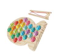 Oxtxuzdm Jeu de pêche magnétique en bois - Jouet éducatif pour enfants - Lettres d'apprentissage - Motricité fine - Développement - Jouet éducatif en bois pour la coordination des yeux