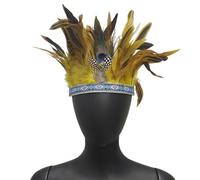Oxtxuzdm LasVegas Serre-tête à plumes pour MardiGras Costume Cheveux Déco Indien Bandeau pour Célébration Scène Performances Couvre-chef Accessoire de fête