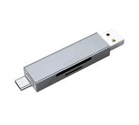 Oxtxuzdm Lecteur de carte mémoire compact USB/Type C Lecteurs de cartes pour cartes mémoires Compatibilité universelle pour fichiers photo A Type C Double Interfaces Lecteur
