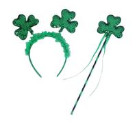 Oxtxuzdm Leprechaun Bandeau blingbling en forme de trèfle pour fête irlandaise Accessoires de cosplay Vert