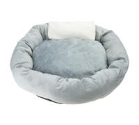 Oxtxuzdm Lit pour chats d'intérieur Coussins surélevés amovibles pour chiens pour 4 tailles Canapé rond doux d'hiver avec lit chauffant pour chats d'intérieur