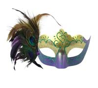 Oxtxuzdm Lot de 10 demi-visages à plumes pour homme et femme - Accessoire de costume d'Halloween