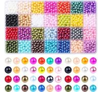 Oxtxuzdm Lot de 1960 perles colorées assorties pour fabrication de bijoux 28 couleurs