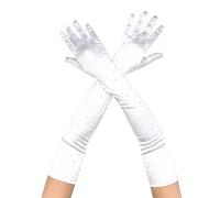 Oxtxuzdm Lot de 2 gants extensibles élégants pour demoiselles d'honneur pour danseuses et chanteurs, blanc, as size