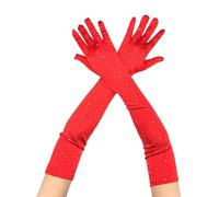 Oxtxuzdm Lot de 2 gants extensibles élégants pour demoiselles d'honneur pour danseuses et chanteurs, Rouge, as size