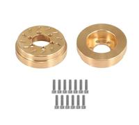 Oxtxuzdm Lot de 2 poids de disque de frein internes en laiton pour jantes SCX10 90046 D90 TF2 1/10 Crawler - Bandes réfléchissantes - Outil de nettoyage - Brosse de fixation pour perceuse