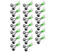 Oxtxuzdm Lot de 20 cloches pour canne à pêche, double alarme, leurres de bouchées, indicateurs de pêche